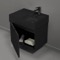 Floating Small Black Bathroom Vanity, Modern, 24